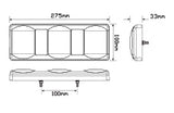 Amber Red White 275 Series Tail/Indicator/Reverse Light with Reflector 275GARWM