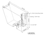 30L Slimlined Angled Undertray Black Water Tank with Fittings (UB)