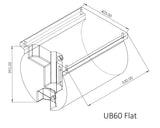 60L Flat Top Black Water Tank with Fittings (UB)