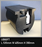 60L Flat Top Black Water Tank with Fittings (UB)