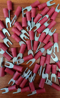 Pack 100 Red Fork Crimp Terminal 3.2mm QKC07
