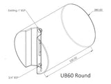 60L Standard Round Black Water Tank with Fittings (UB)