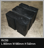 250L Large Black Water Tank With Strapping Grooves (RVM)