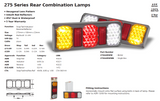 LED 275 Triple Series Tail/Indicator/Reverse with Reflector - 275GARWM