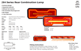 284 Series Combo Bone Light Stop/Tail/Indicator/Reverse/Reflector  2pk