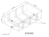 300L Rectangular Black Water Tank with Strapping Grooves (RVM)