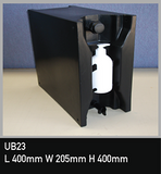 23L Side Mount Black Water Tank with Fittings (UB)