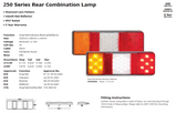 LED 250 Series Combination Tail/Indicator/Reversie with Reflectors - 250ARWM