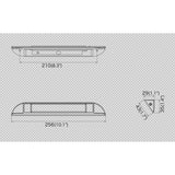 QLED Exterior White 256mm Awning Lamp 12-28V + on/off Switch White LEDs (158-256W-9CWM-2P)