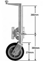 Manutec Jocket Wheel Extra Heavy Duty 10"Aluminium Loose Swivel Bracket JW8