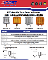 22941 LED Double Face Front Indicator Park side Clear Lens Amber 22941VCAA