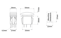 Ionnic Rocker Switch with OFF/Mon ON (R508-12R)