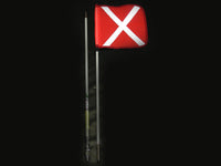 Pole with Flag and Fluro Cross - Snap on Fitting