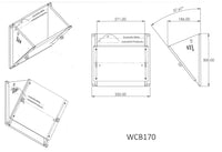 Wheel Chock Bracket Double (Black) with chocks - WCDB170UF