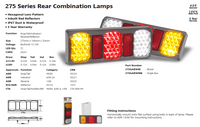 Amber Red White 275 Series Tail/Indicator/Reverse Light with Reflector 275GARWM
