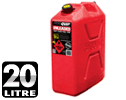 Fast flow plastic fuel can 20L  unleaded red