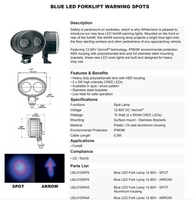 Blue LED Forklift Warning Spots