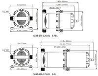 Seaflo Pressurized Accumulator SFAT-075-125-01