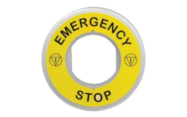 Ionnic Legend "Emergenct Stop" Plate 22.5mm Hole - TMS18