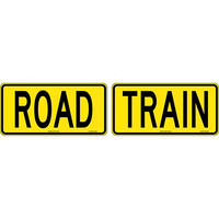 Road Train Sign 2pc (510mm x 250mm)